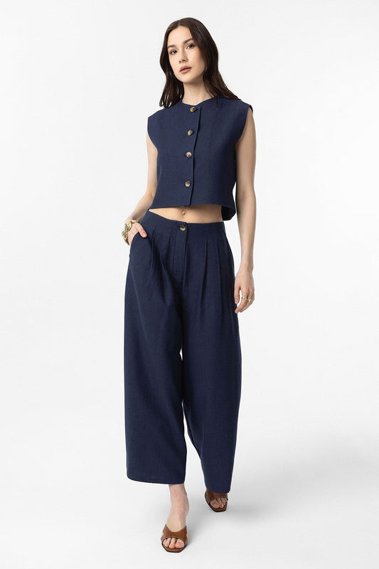 Women's Linen-Blend Vest