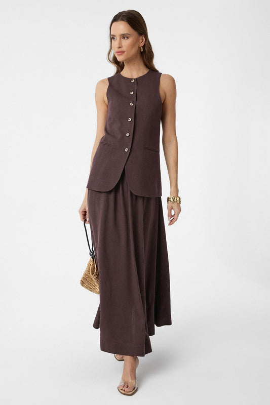 Antioch Women's Long Vest with Linen Blend