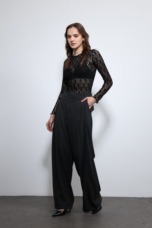 Antioch Sheer Blouse with Lace Details
