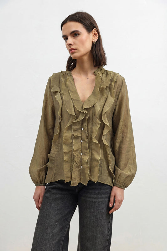 Women's Ruffled Shirt