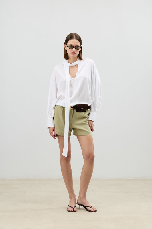 Antioch Bow-Tied Flowy Women's Blouse