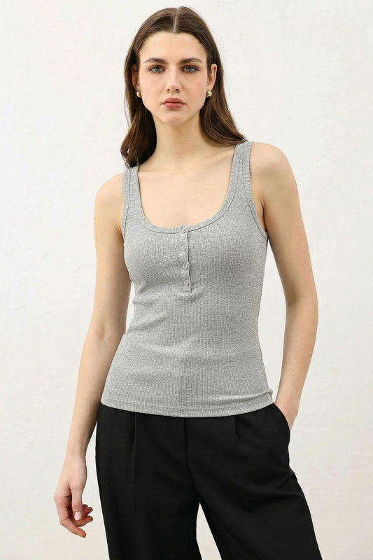 Antioch Women's T-Shirt with Button Detail