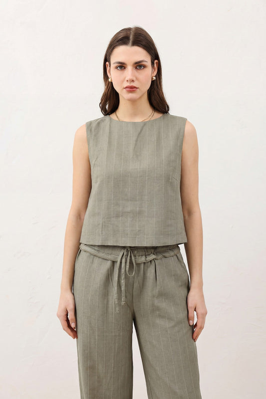 Antioch Women's Striped Linen-Blend Suit