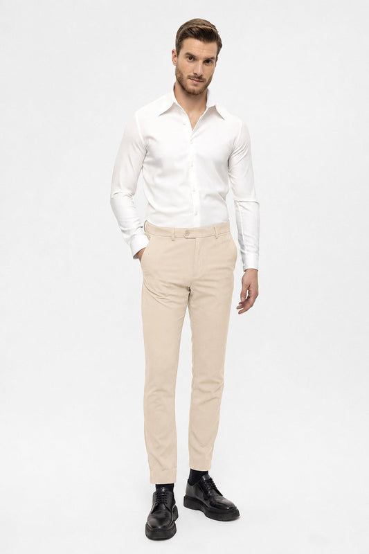 Men's Accessories: Slim-Fit Pants with Detailed Design
