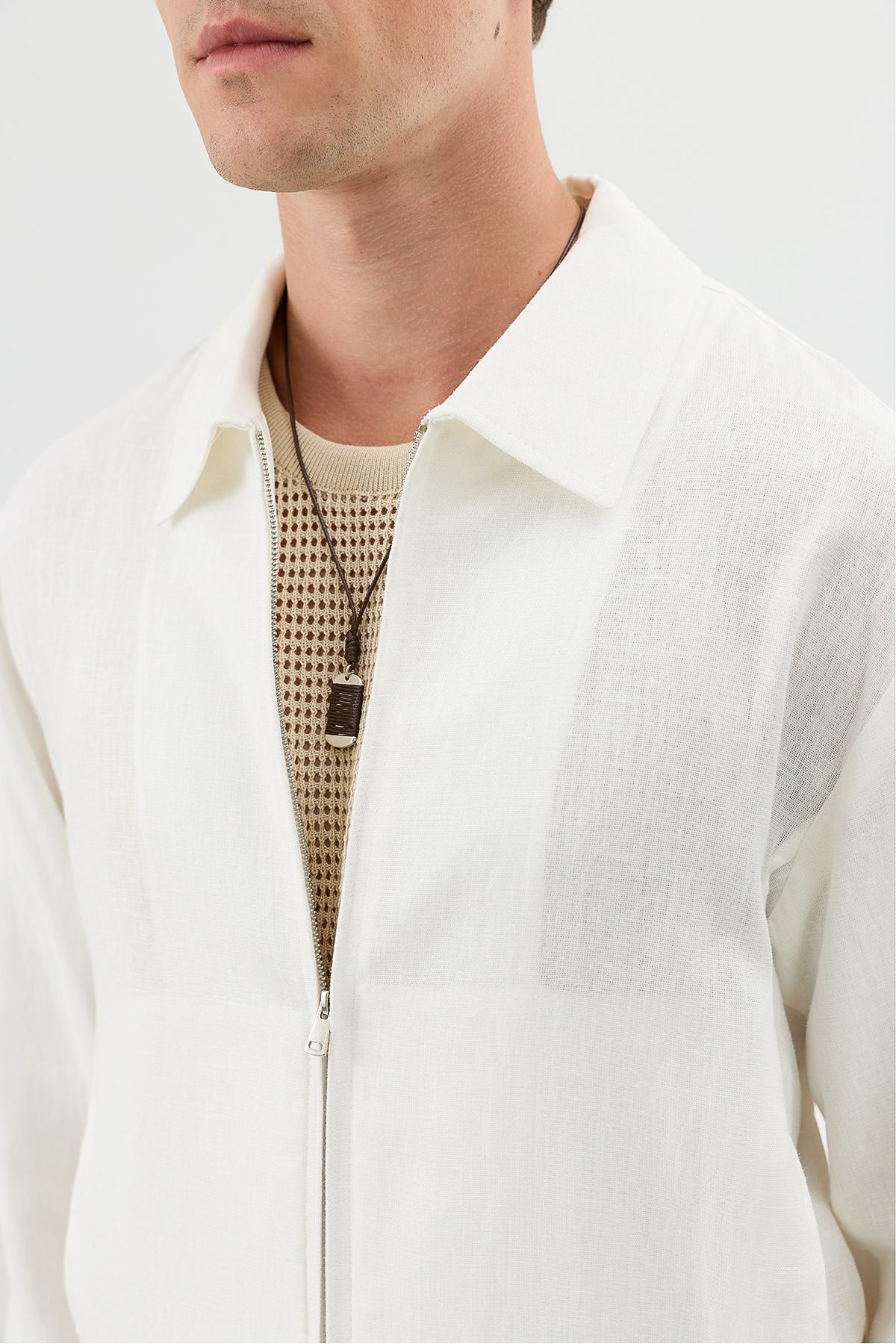 Linen-Blend Summer Jacket
