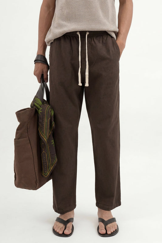Linen-Look Waistbanded Pants
