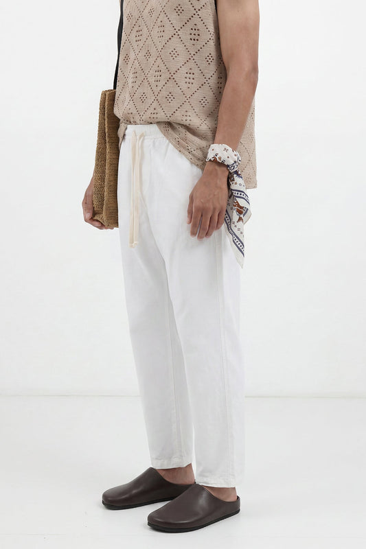 Linen-Look Waistbanded Pants