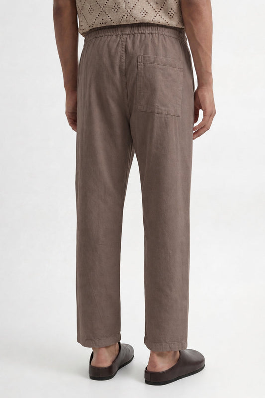Linen-Look Waistbanded Pants