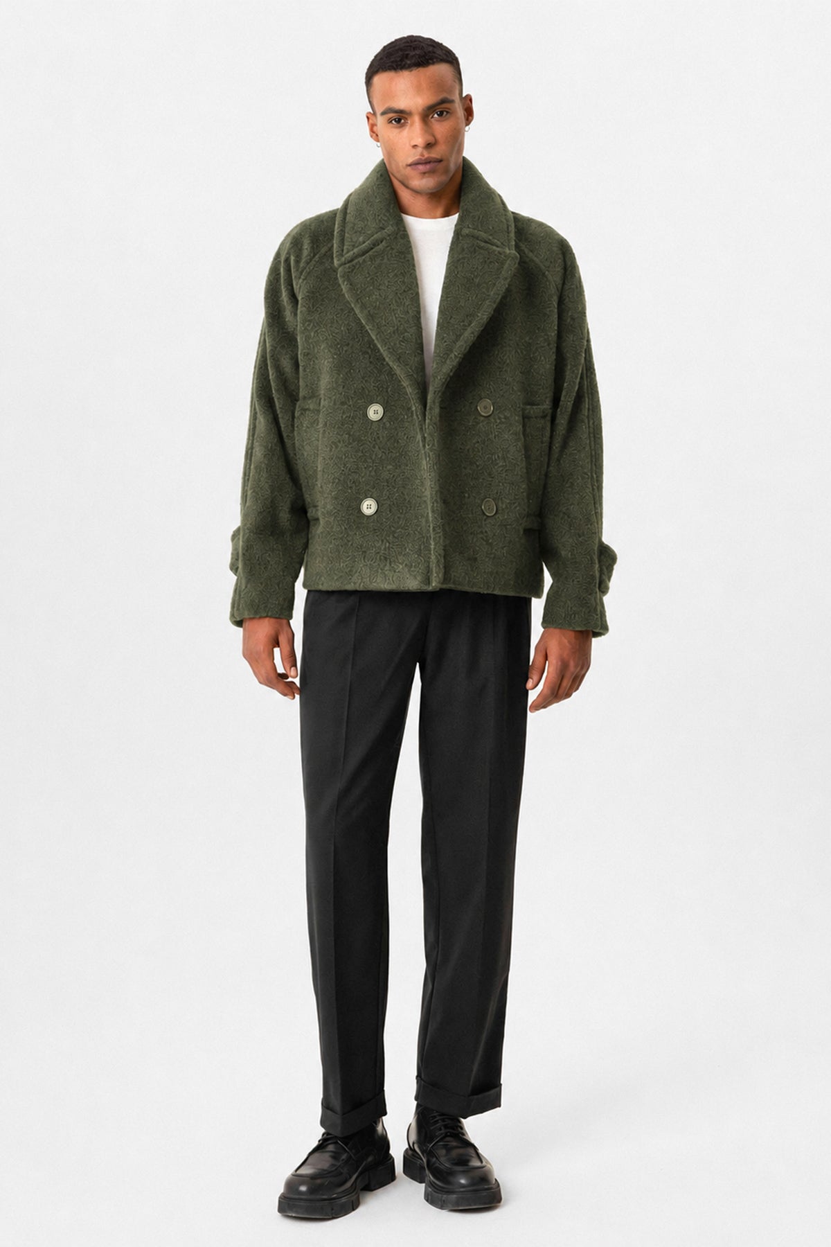 Men's Double-Breasted Crop-Fit Jacket