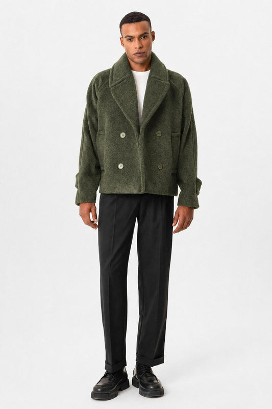 Men's Double-Breasted Crop-Fit Jacket