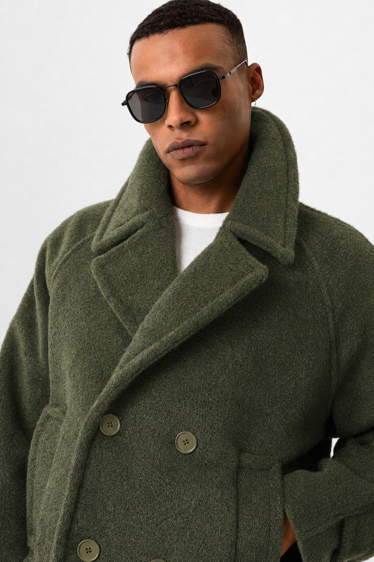 Men's Double-Breasted Crop-Fit Jacket