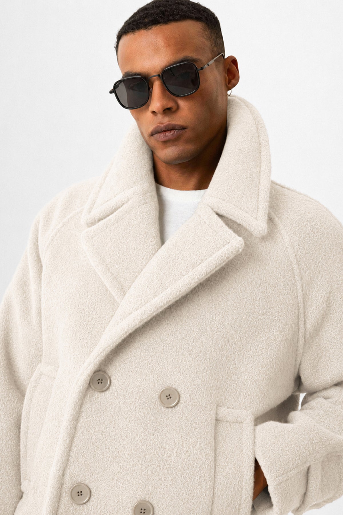 Men's Double-Breasted Crop-Fit Jacket