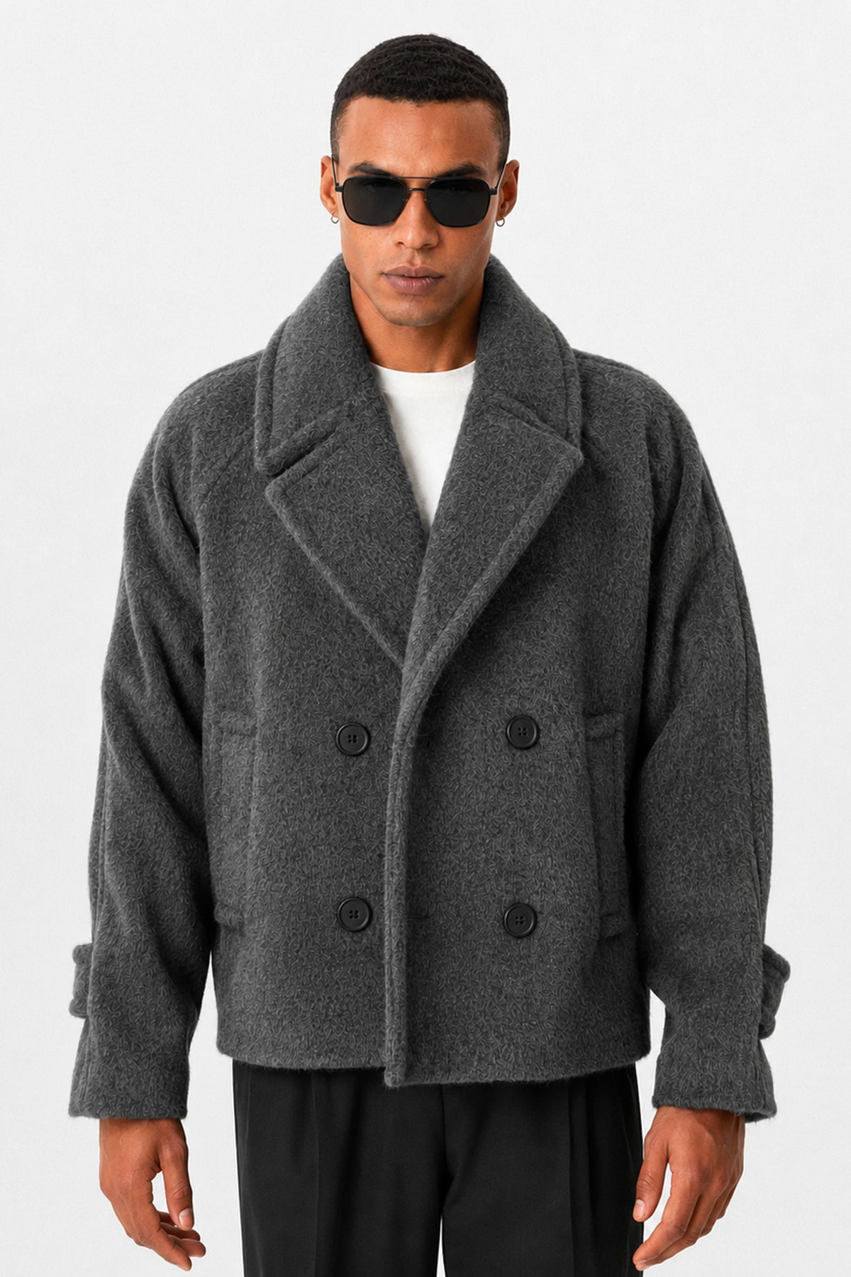 Men's Double-Breasted Crop-Fit Jacket