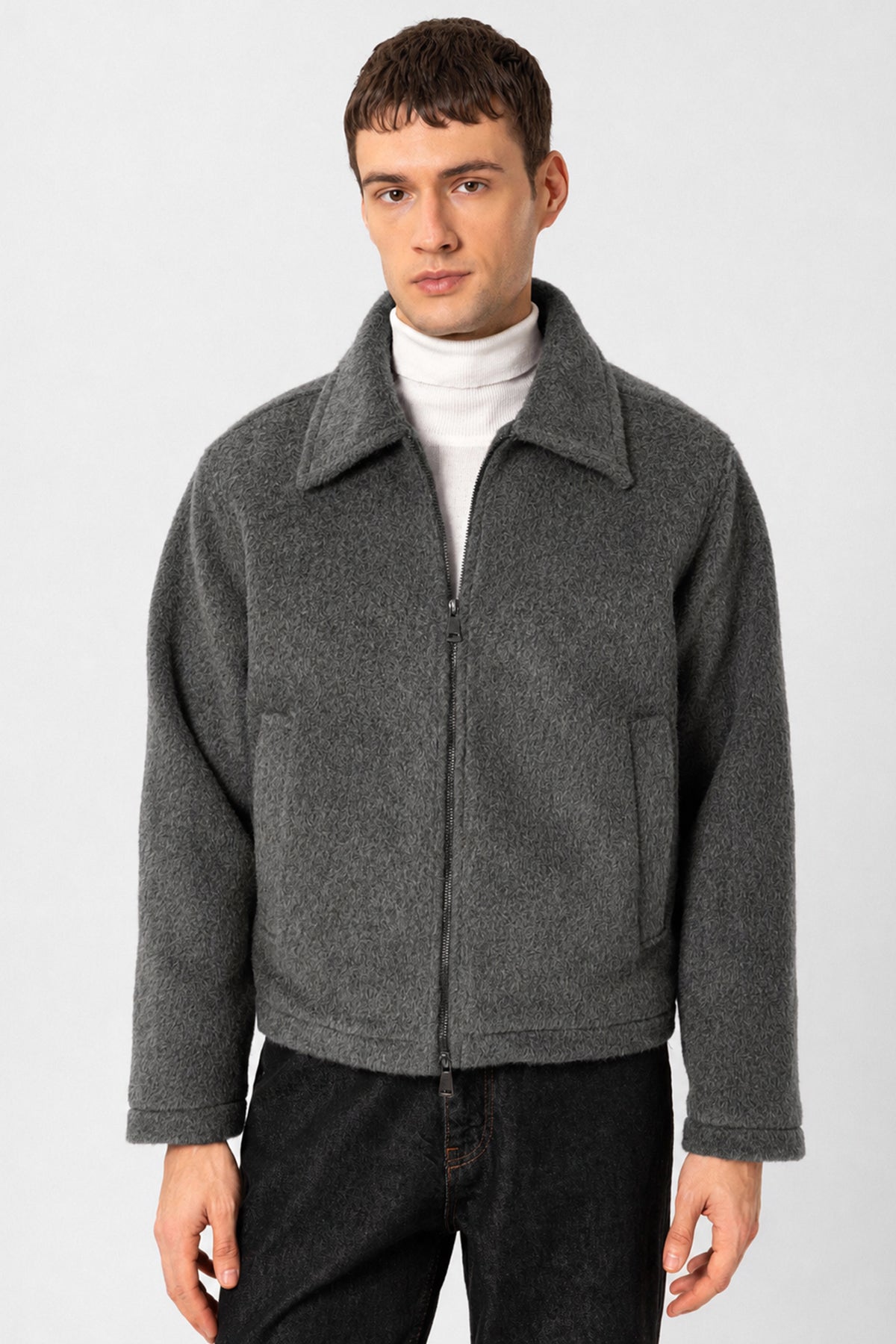 Relaxed-Fit, Soft-Textured Men's Jacket
