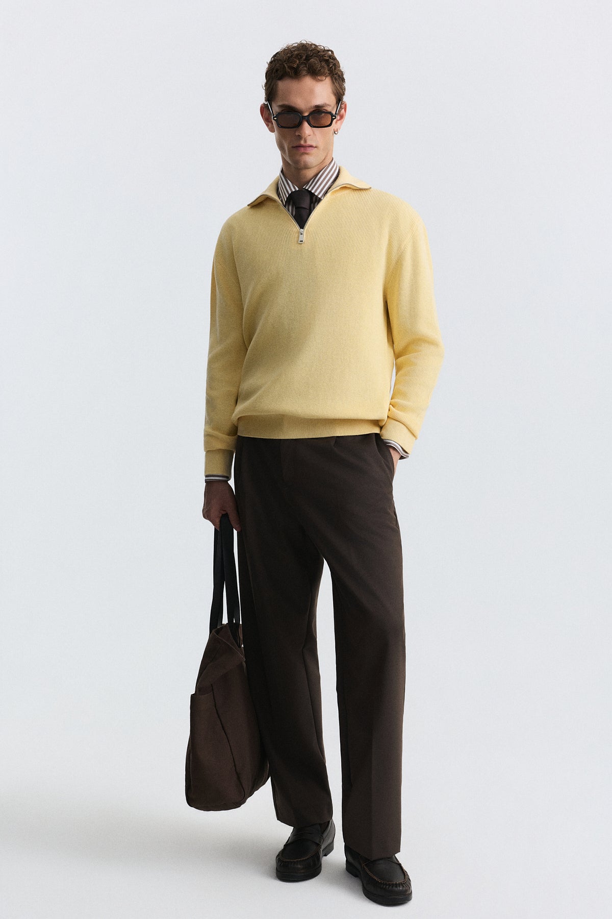 Men's Knit Sweater with a Zipper