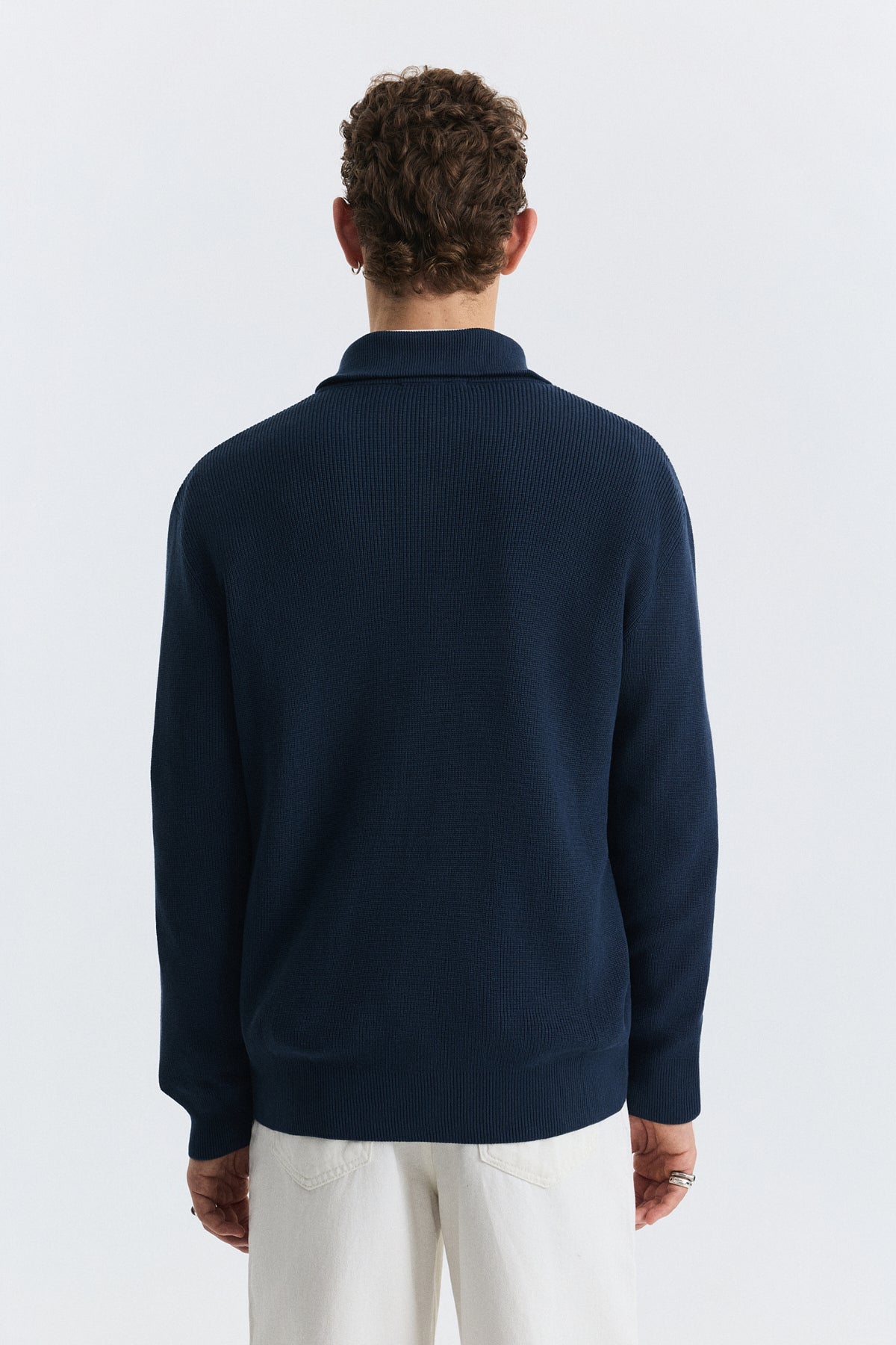 Men's Knit Sweater with a Zipper