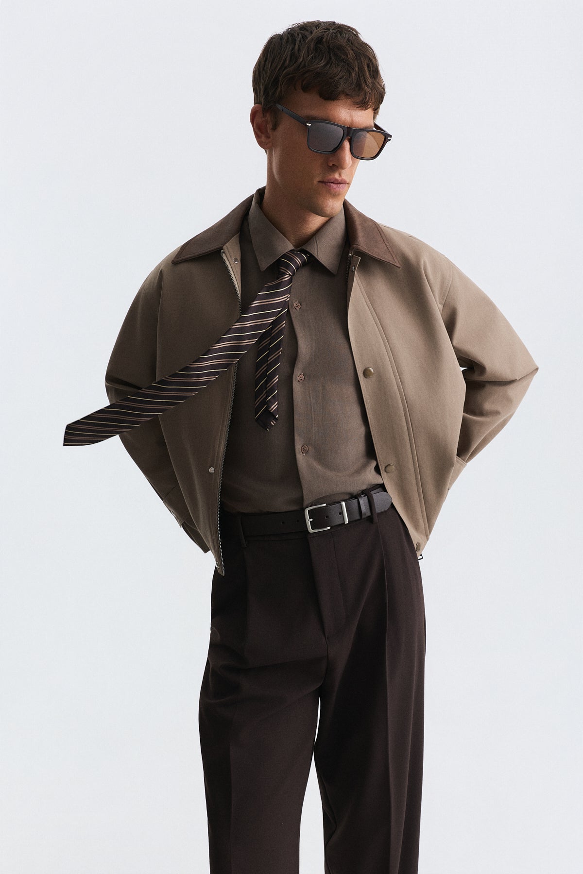 Men's Technical Jacket with Contrast Collar