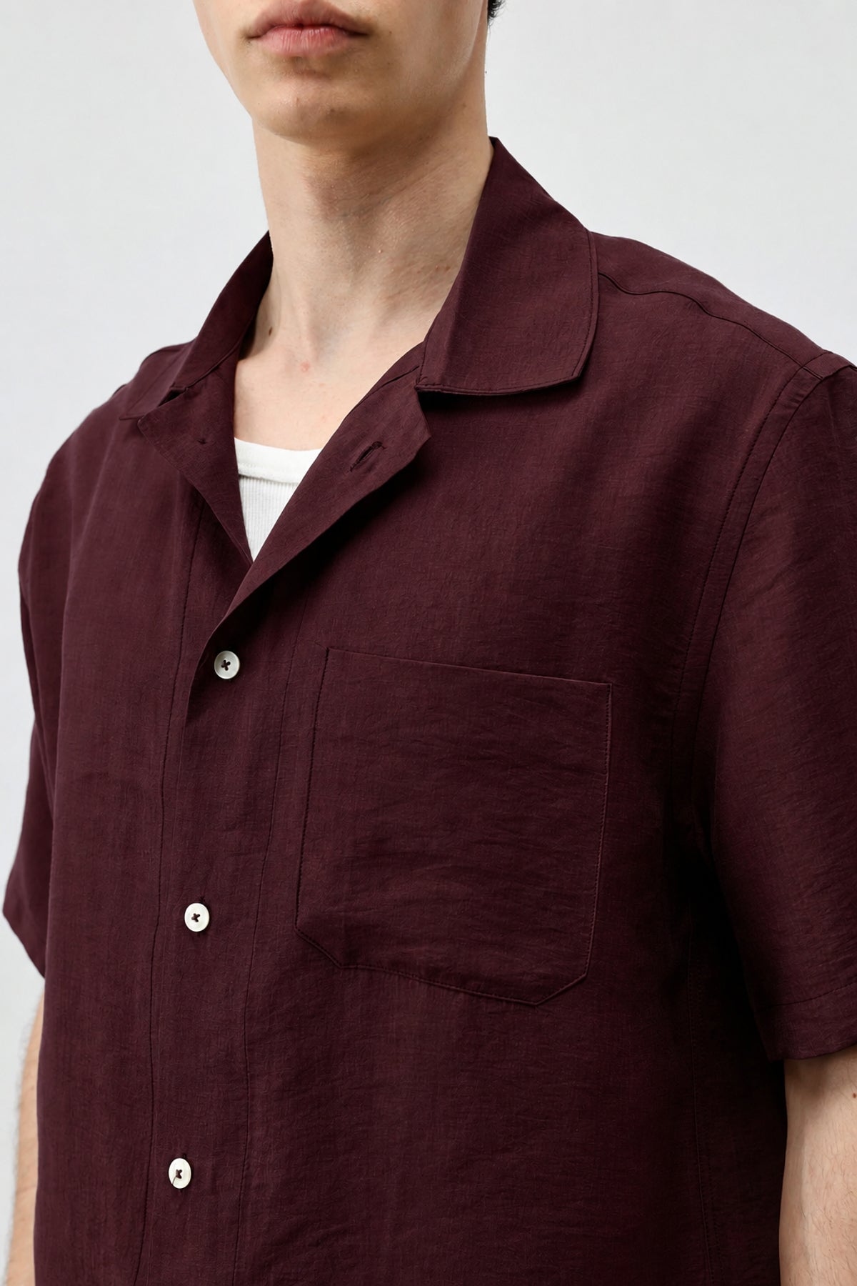 Men's Short-Sleeve Shirt with Lyocell Blend