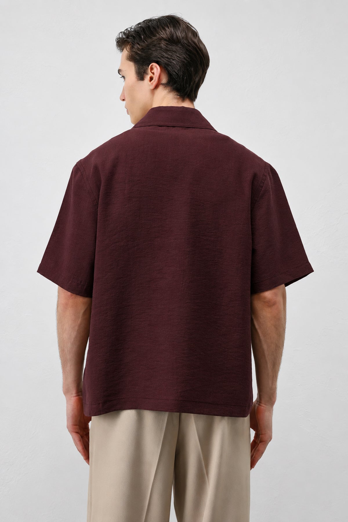 Men's Short-Sleeve Shirt with Lyocell Blend