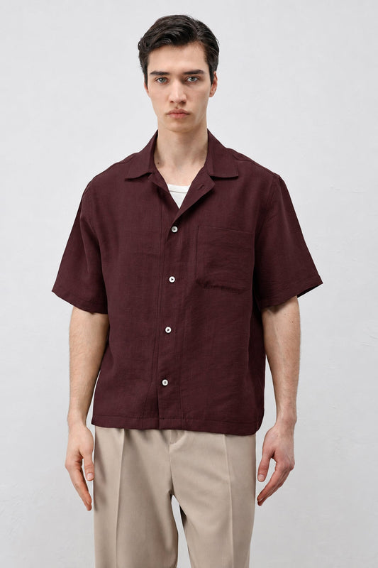 Men's Short-Sleeve Shirt with Lyocell Blend