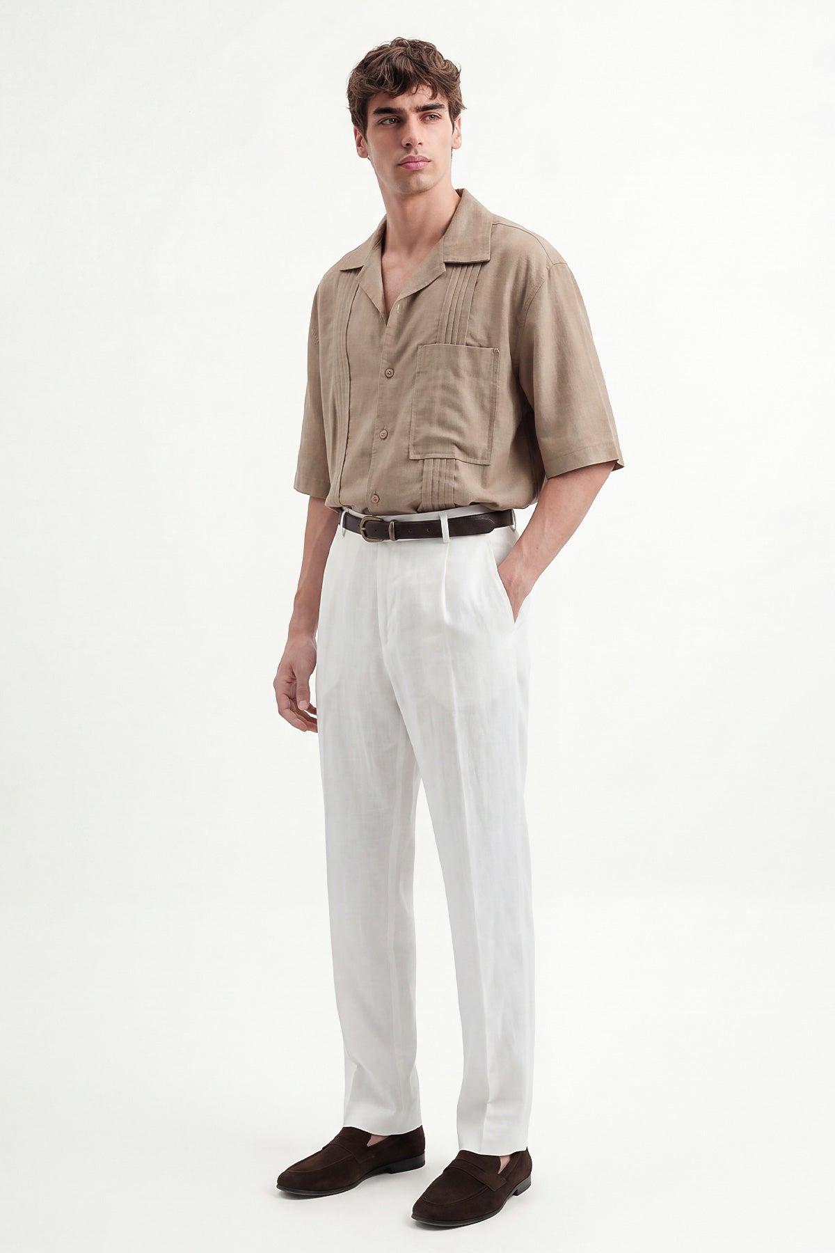 Striped Linen-Blend Shirt