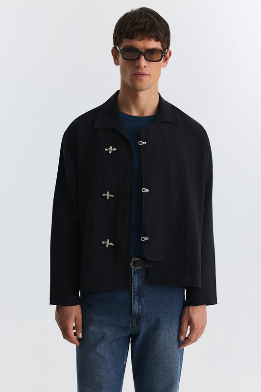 Lyocell Shirt with Metal Hooks