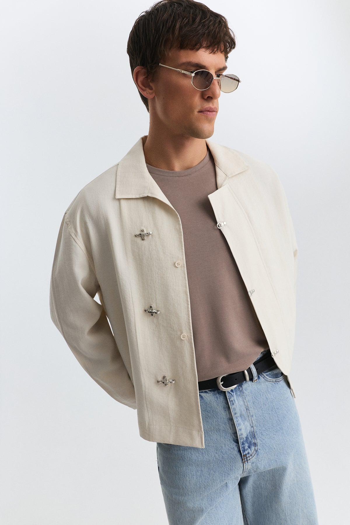 Lyocell Shirt with Metal Hooks