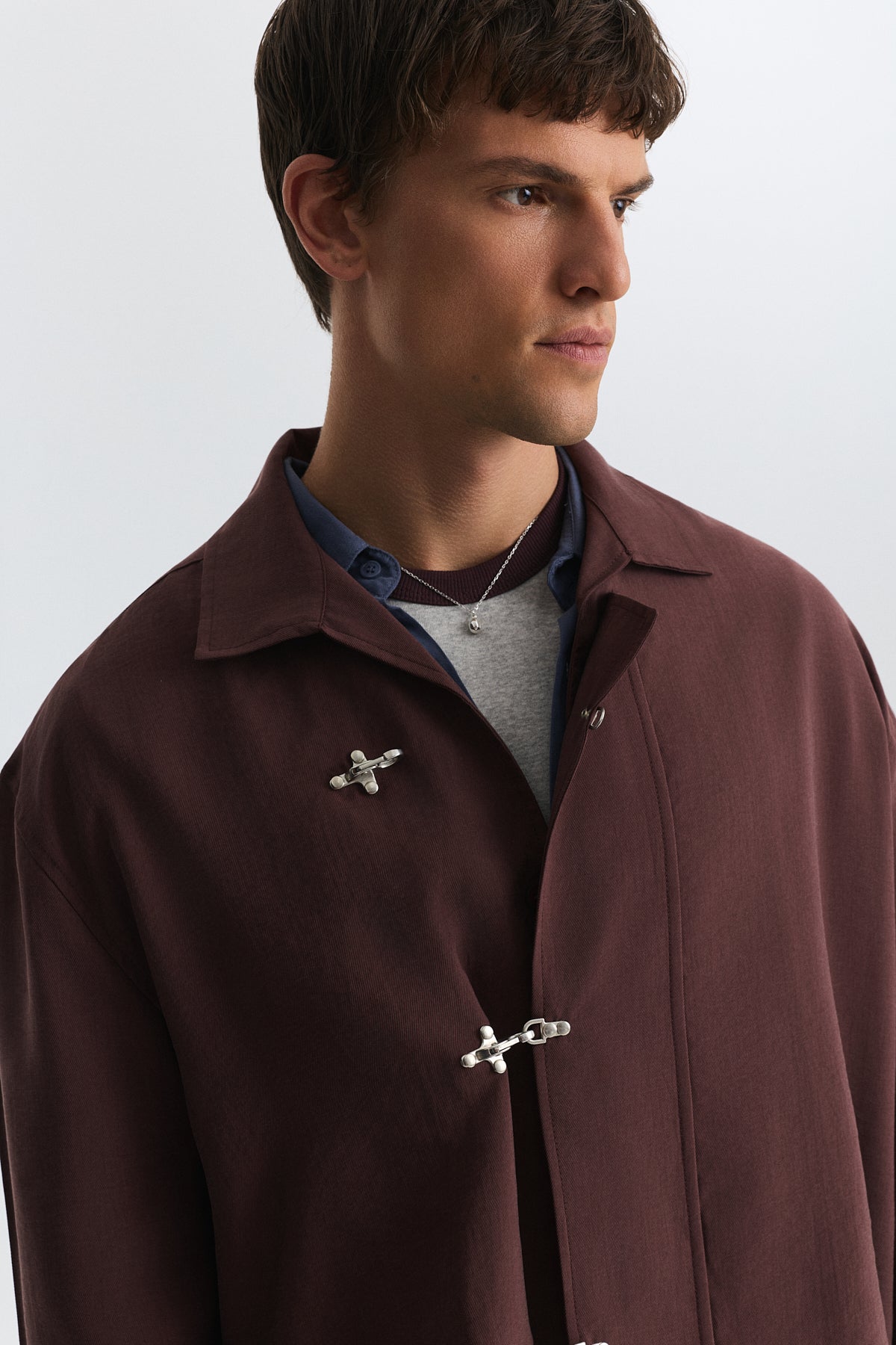 Lyocell Shirt with Metal Hooks