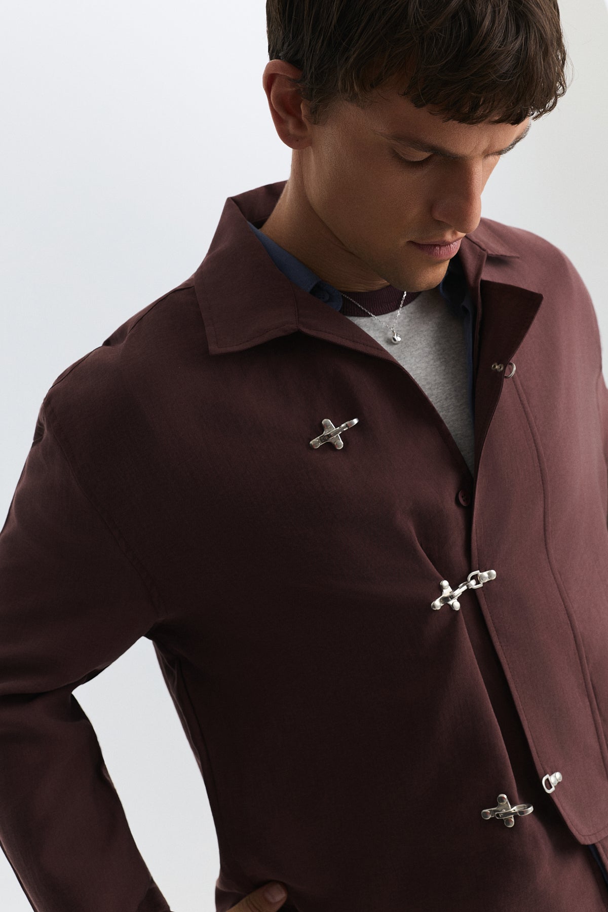 Lyocell Shirt with Metal Hooks