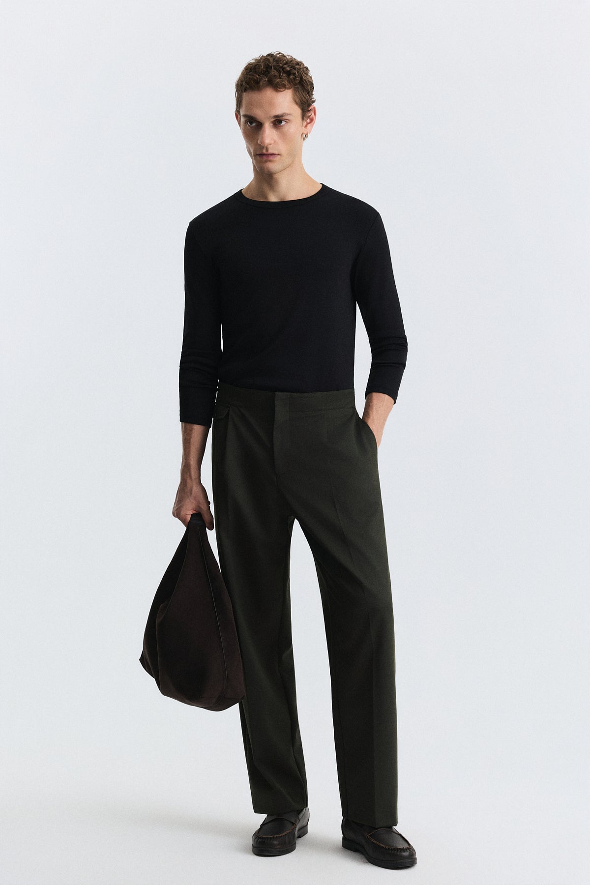 High-Waisted Pleated Pants