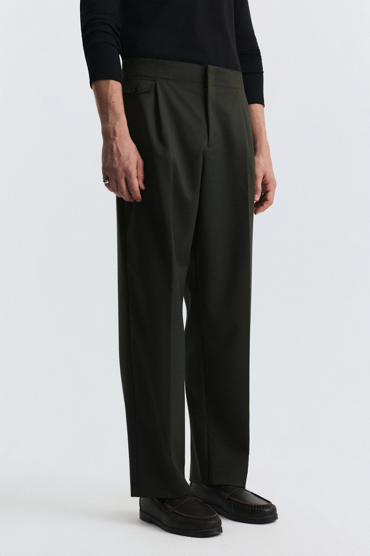 High-Waisted Pleated Pants