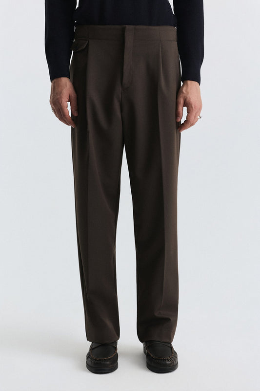 High-Waisted Pleated Pants