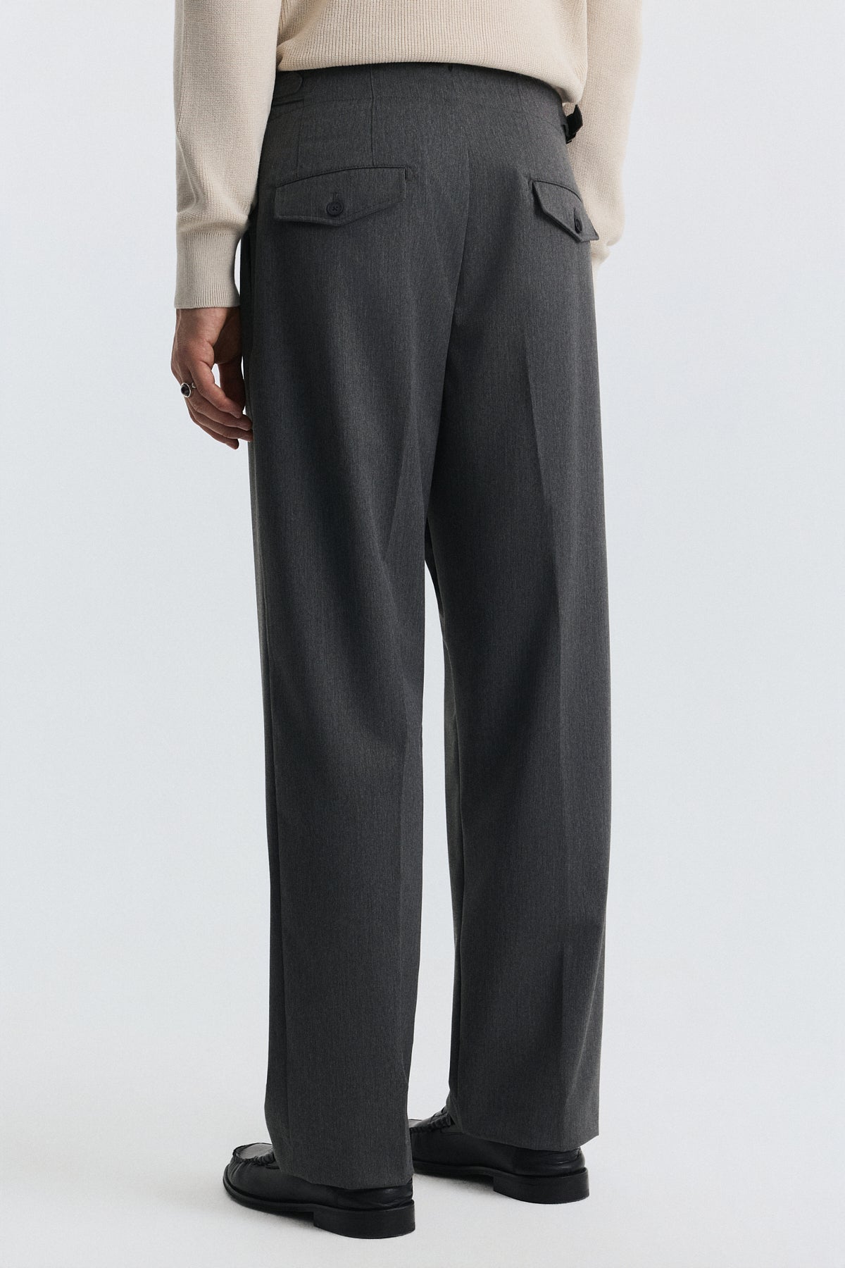 High-Waisted Pleated Pants