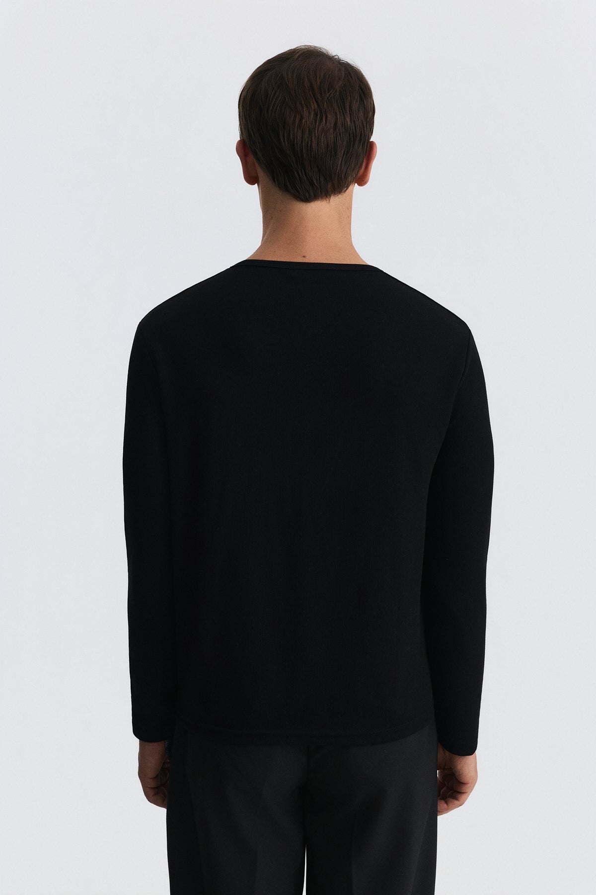 100% Cotton Button-Down Collar Ribbed T-Shirt