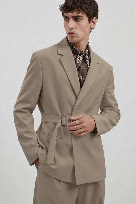 Relax Fit Belted Blazer Jacket