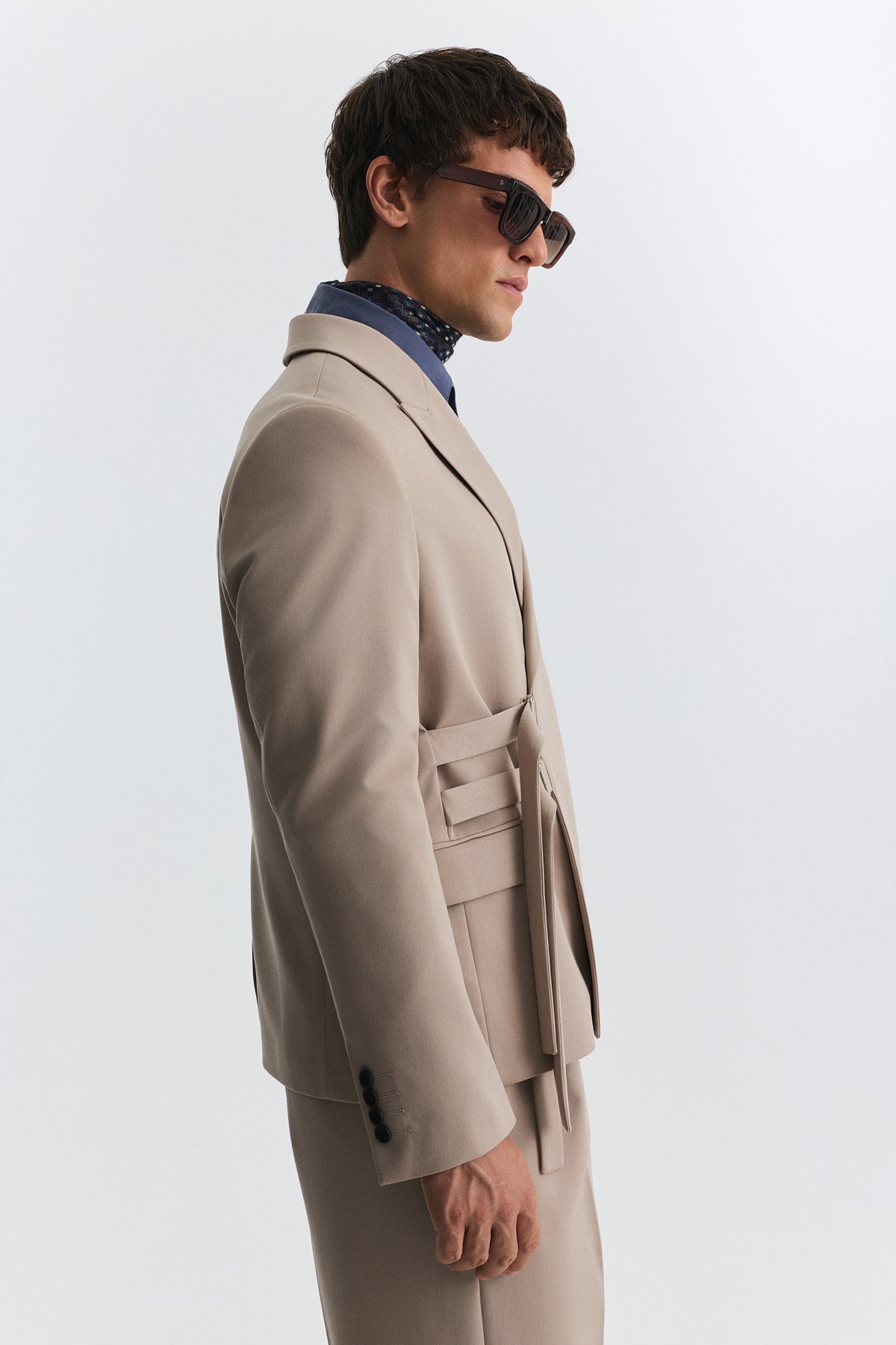 Blazer Jacket with a Snap Closure