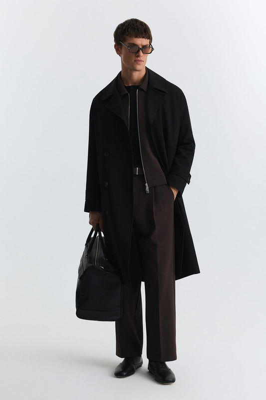 Long Relaxed-Fit Trench Coat