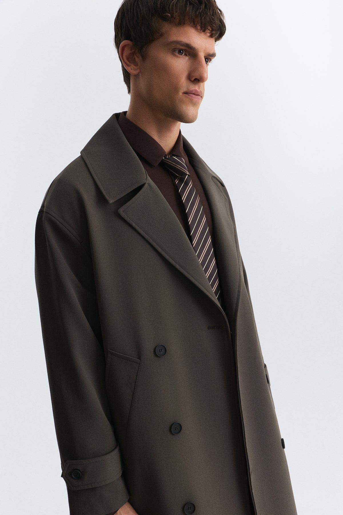 Long Relaxed-Fit Trench Coat