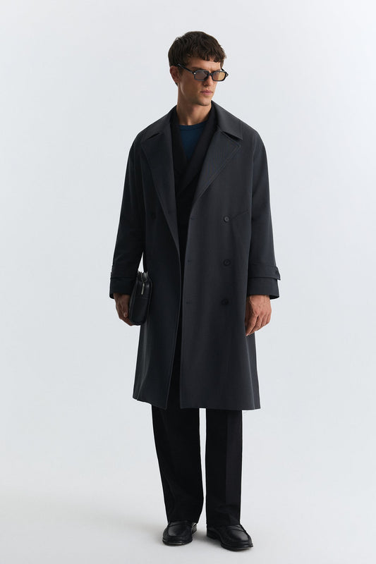 Long Relaxed-Fit Trench Coat