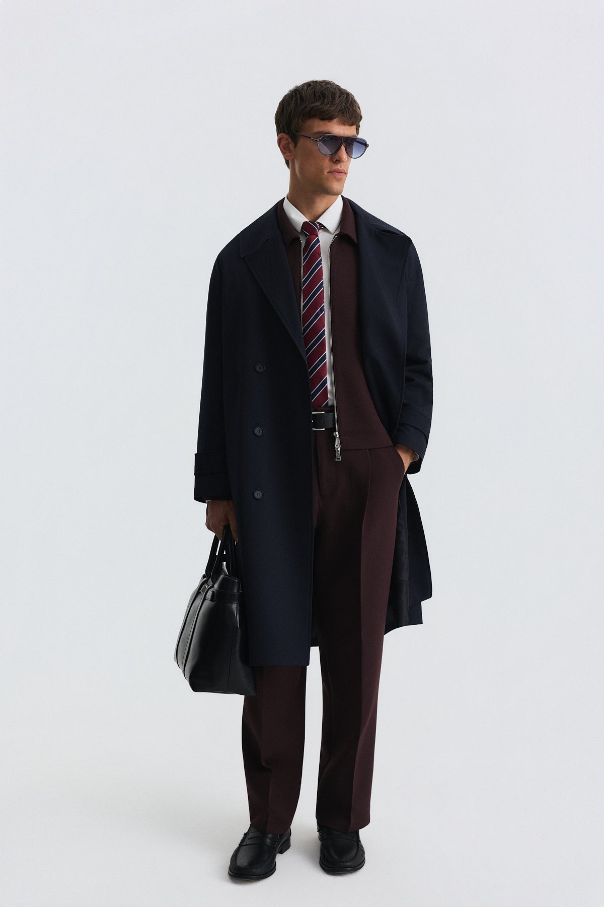 Long Relaxed-Fit Trench Coat