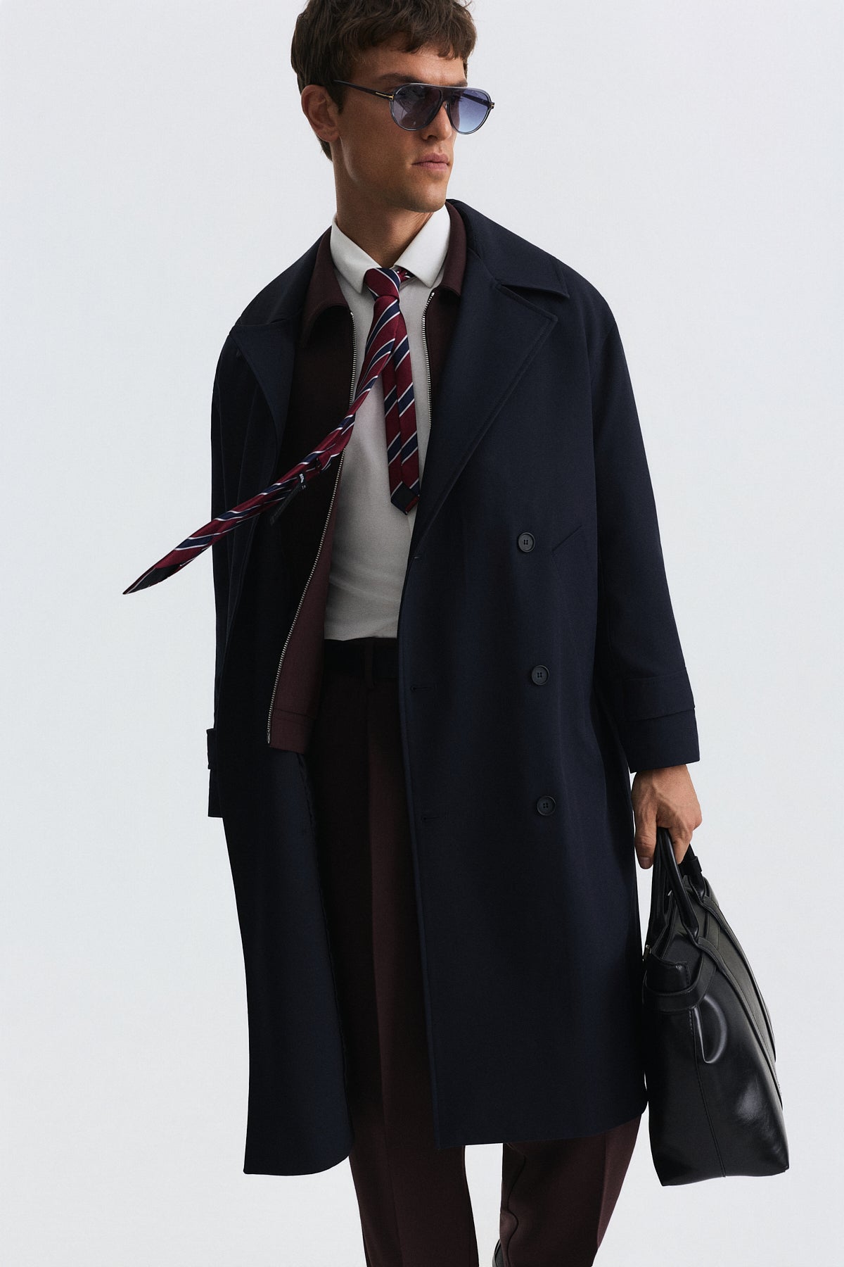 Long Relaxed-Fit Trench Coat