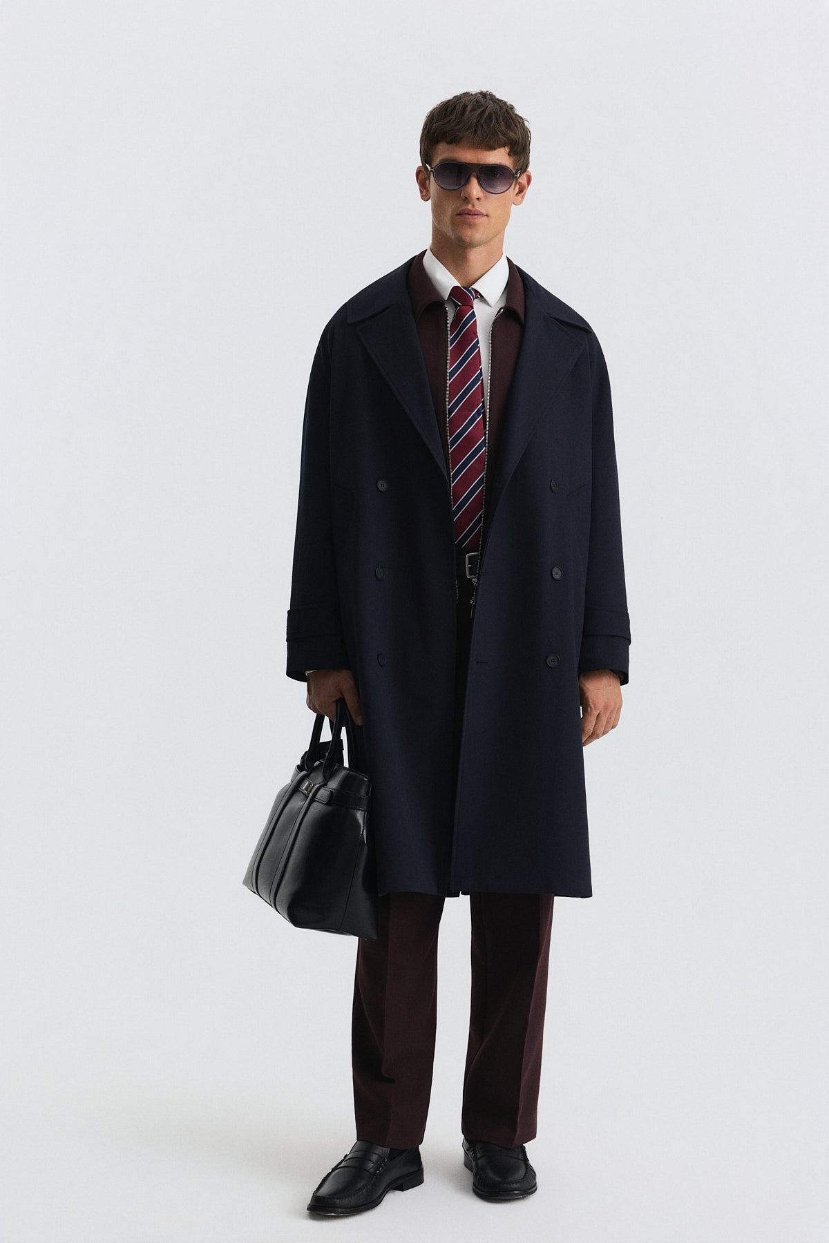 Long Relaxed-Fit Trench Coat