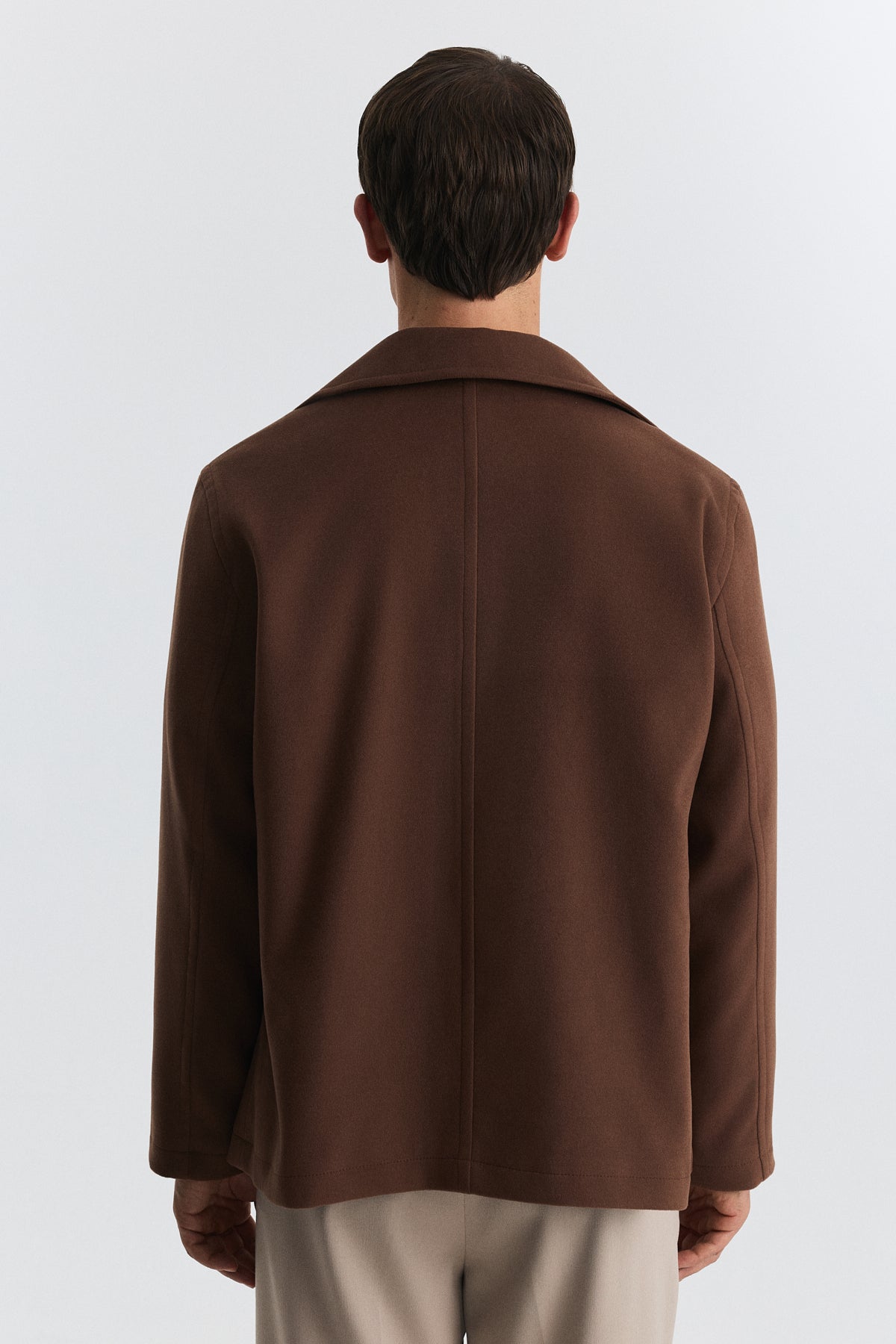 Relax Fit Short Coat with Double-Breasted Closure