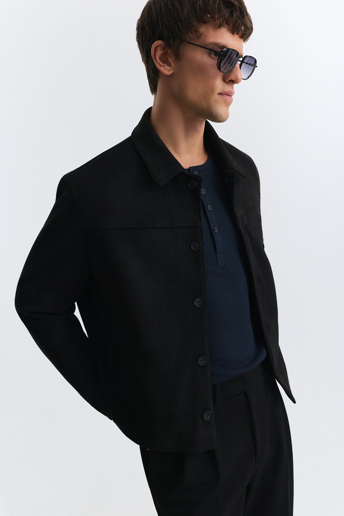 Relaxed Faux Suede Jacket