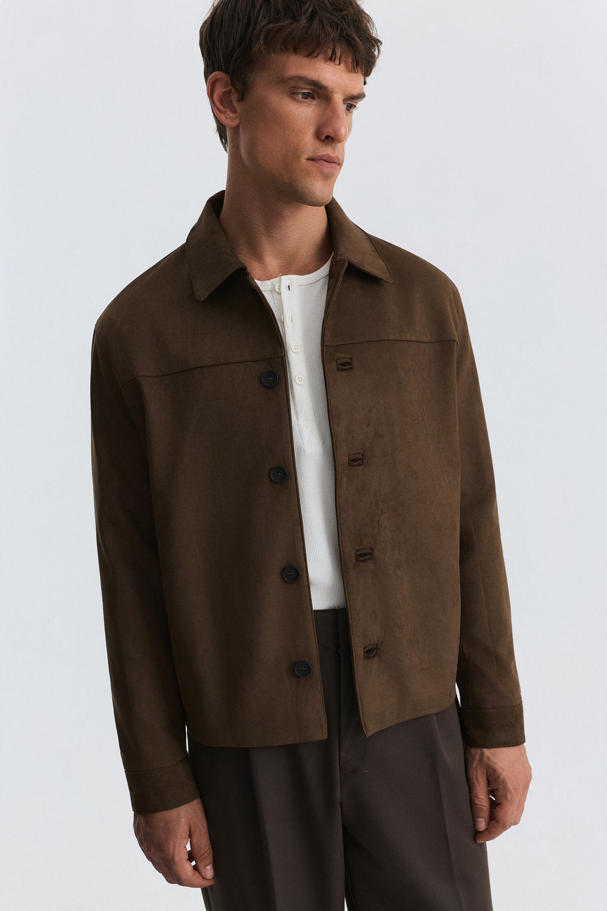 Relaxed Faux Suede Jacket