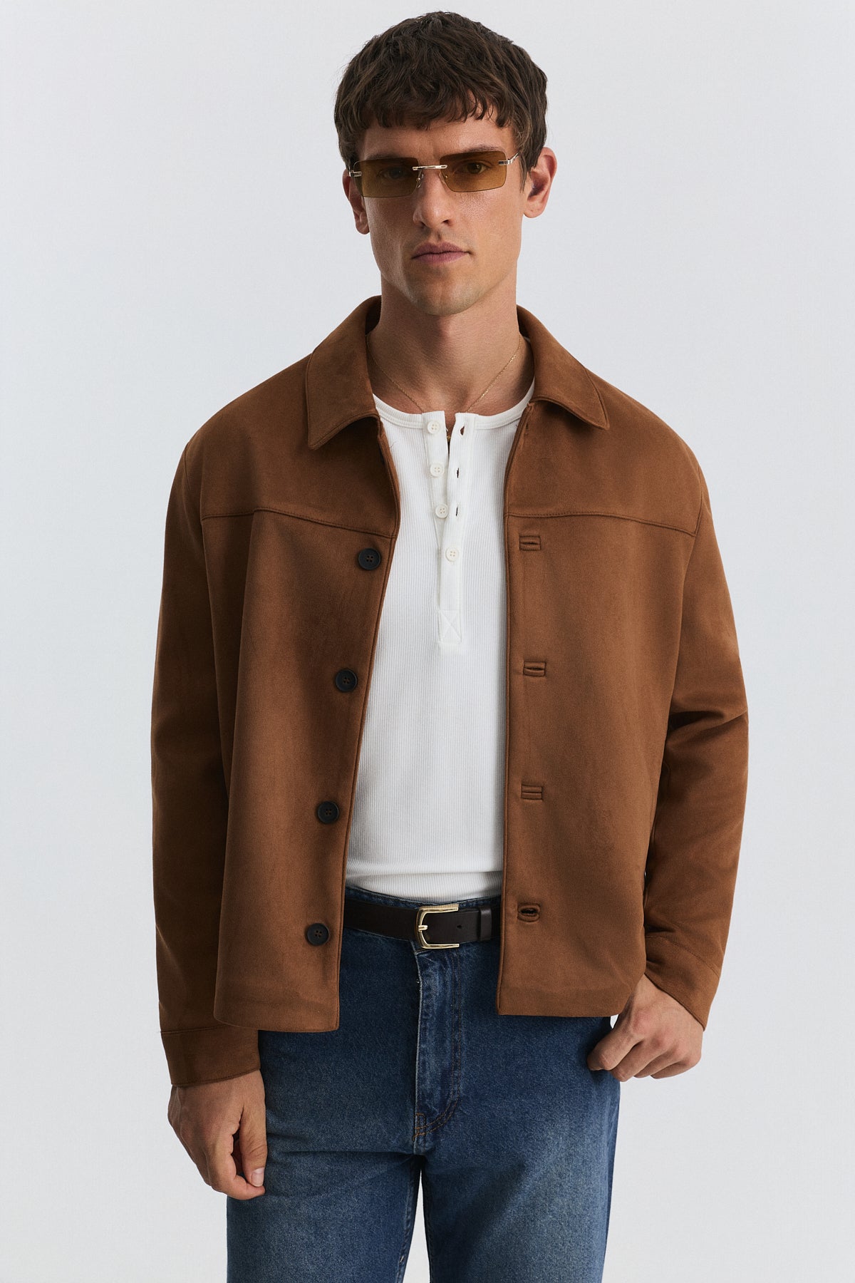 Relaxed Faux Suede Jacket