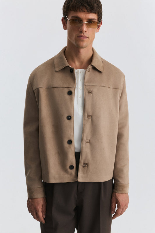 Relaxed Faux Suede Jacket