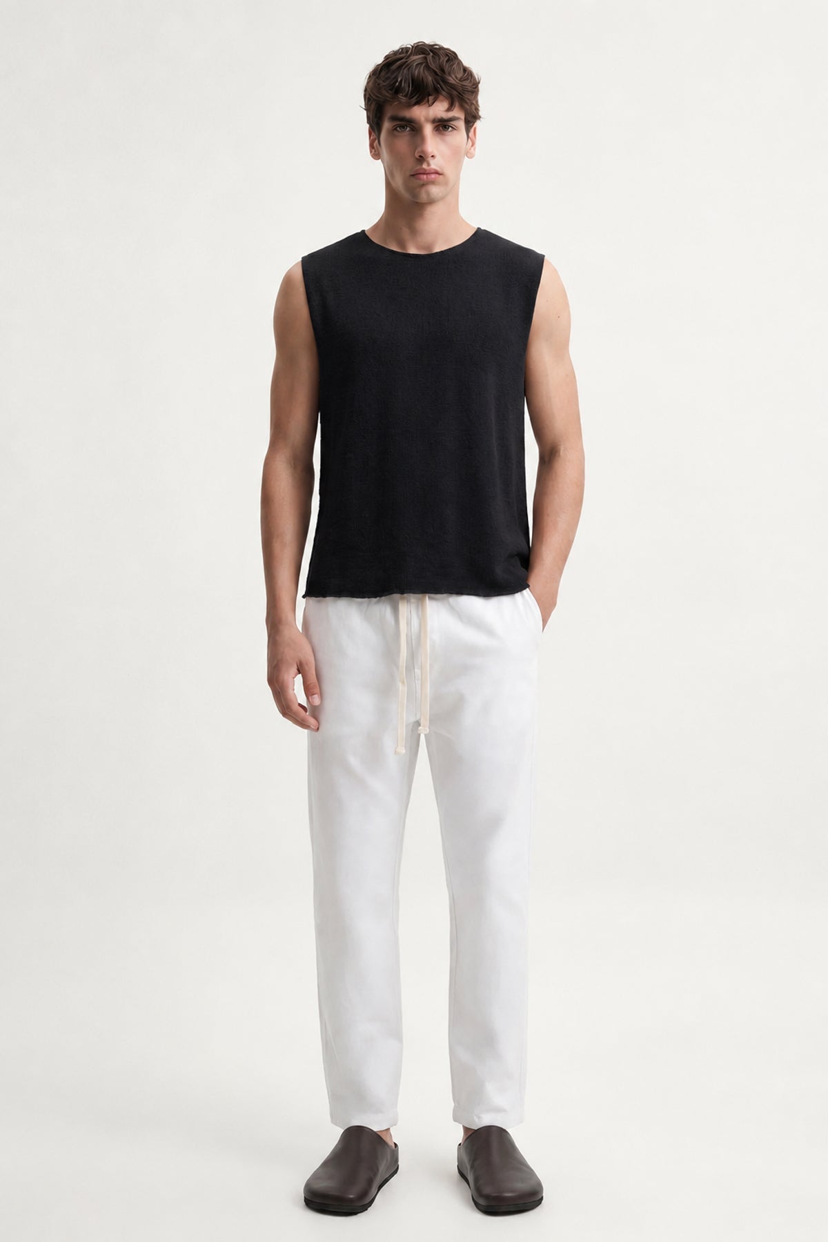 Relax Fit Textured Sleeveless T-shirt