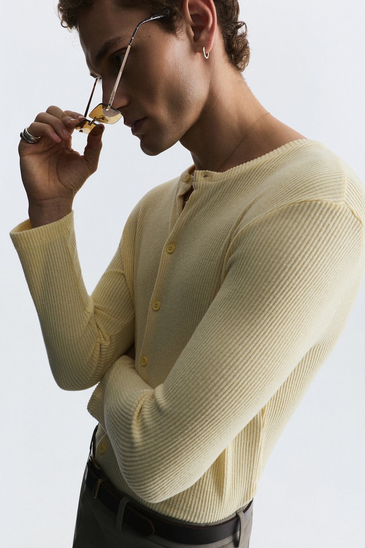 T-Shirt with Button Closure and Drawstring