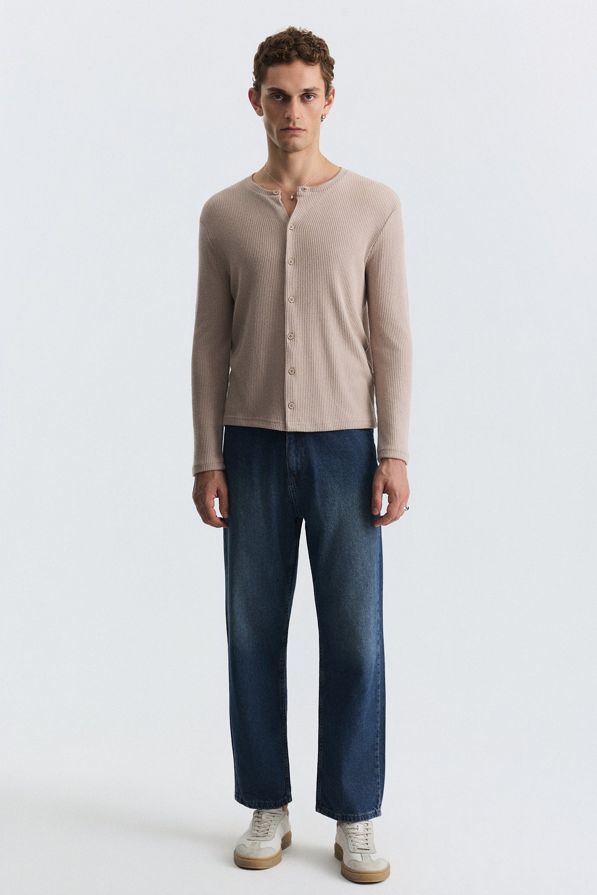 T-Shirt with Button Closure and Drawstring